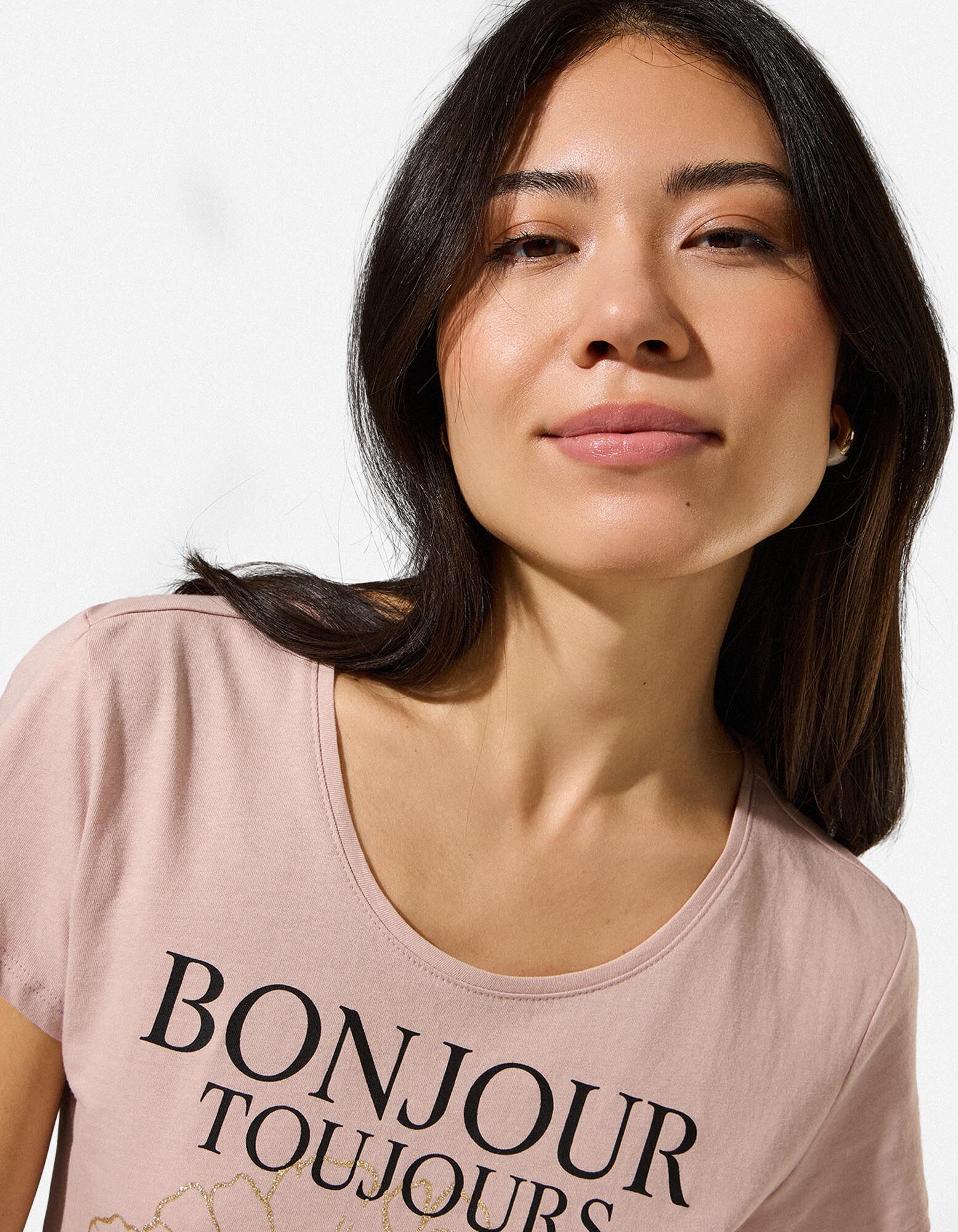T-Shirt - Glitzerprint - Rosa