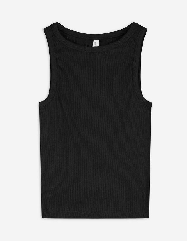 Cropped Top - einfarbig - schwarz