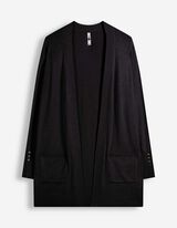 Longcardigan - Feinstrick - Schwarz