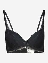 Reggiseno t-shirt - Inserto in pizzo - nero