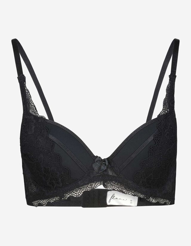 Reggiseno t-shirt - Inserto in pizzo - nero