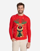 Strickpullover - Christmas - rot
