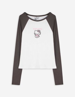 Langarmshirt - Hello Kitty - weiß