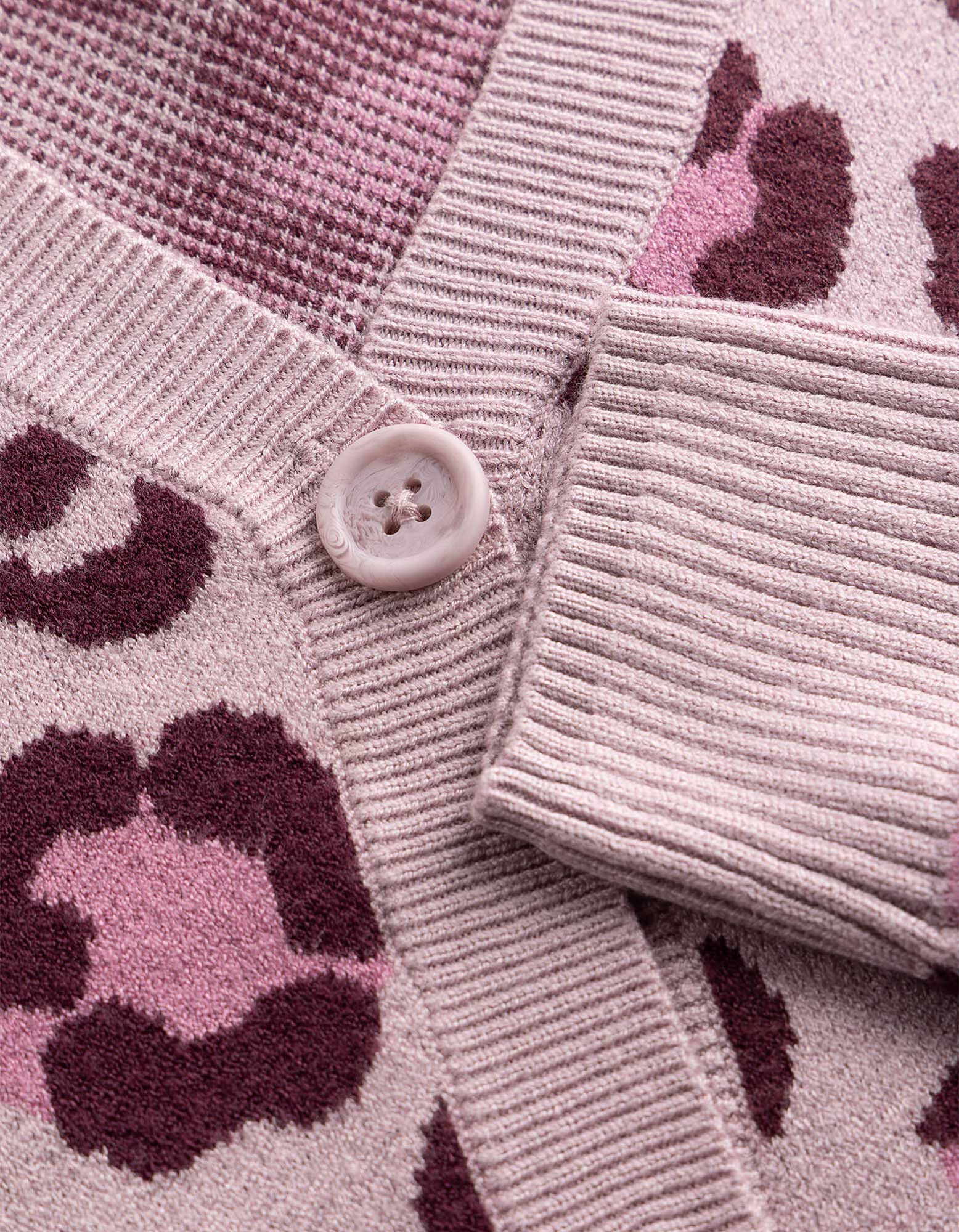 Gebreid vest - Motief all-over - Roze