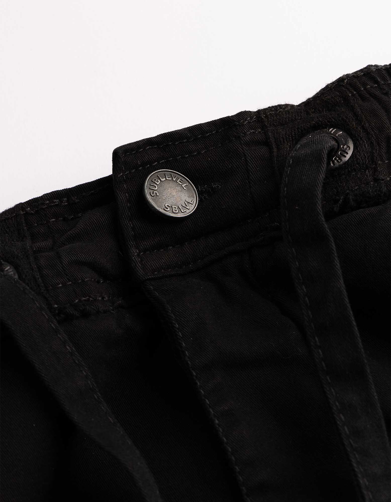 Cargohose - Knopf- und Rei&szlig;verschluss - schwarz