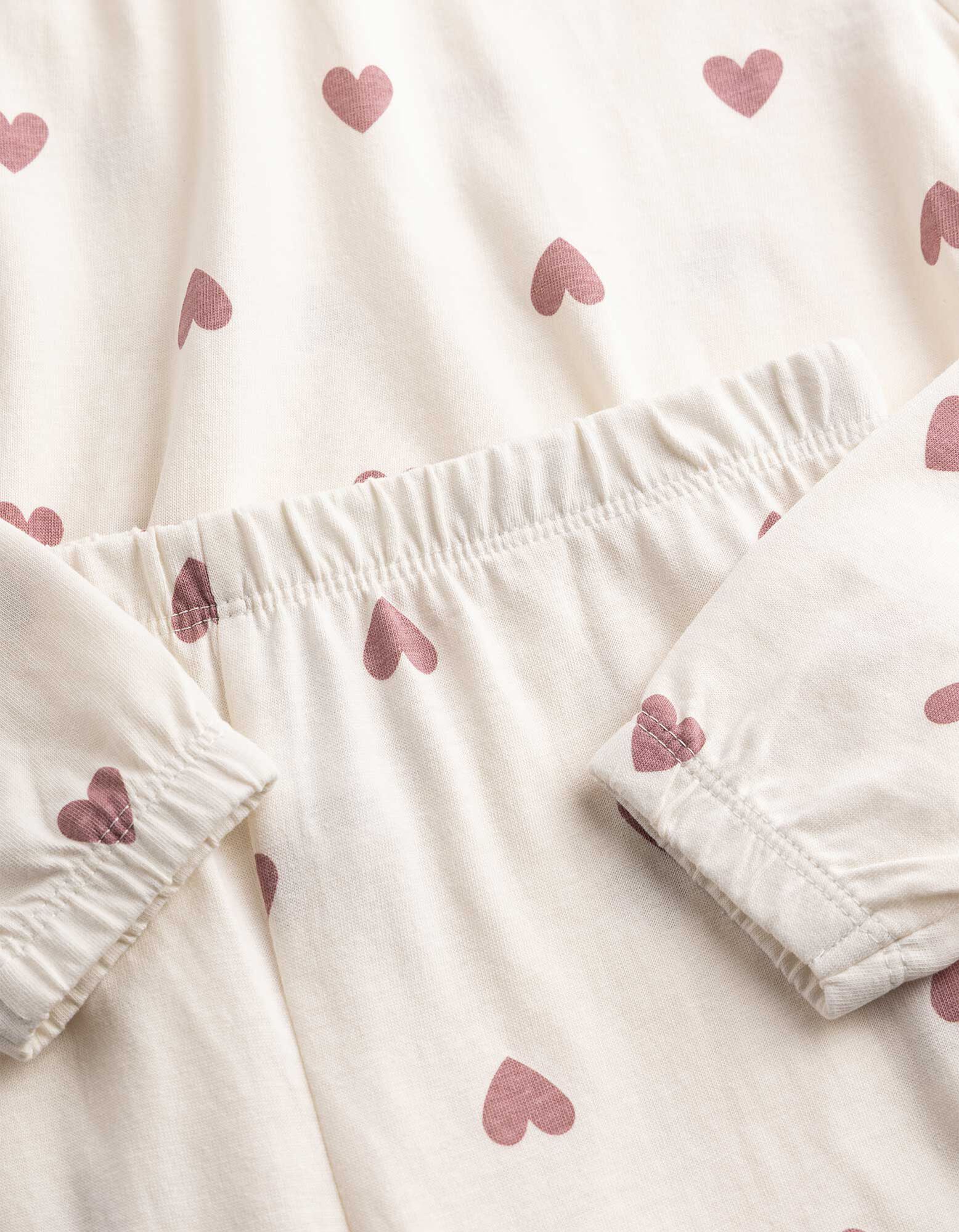 Pyjama Set aus Sweatshirt und Hose - Allover-Muster - Off-White