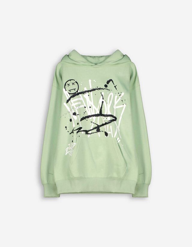 Hoodie - Oversized fit - lichtgroen