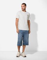 Majica kratek rokav - Tisk na hrbtu - belo