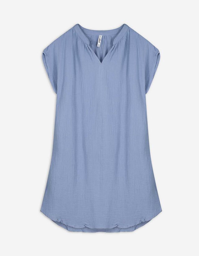 Blusenkleid - Musselin - dunkelblau
