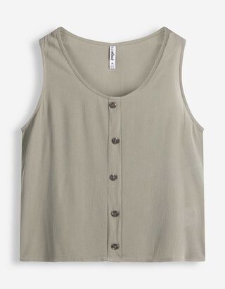 blousetop - Effen - Kaki
