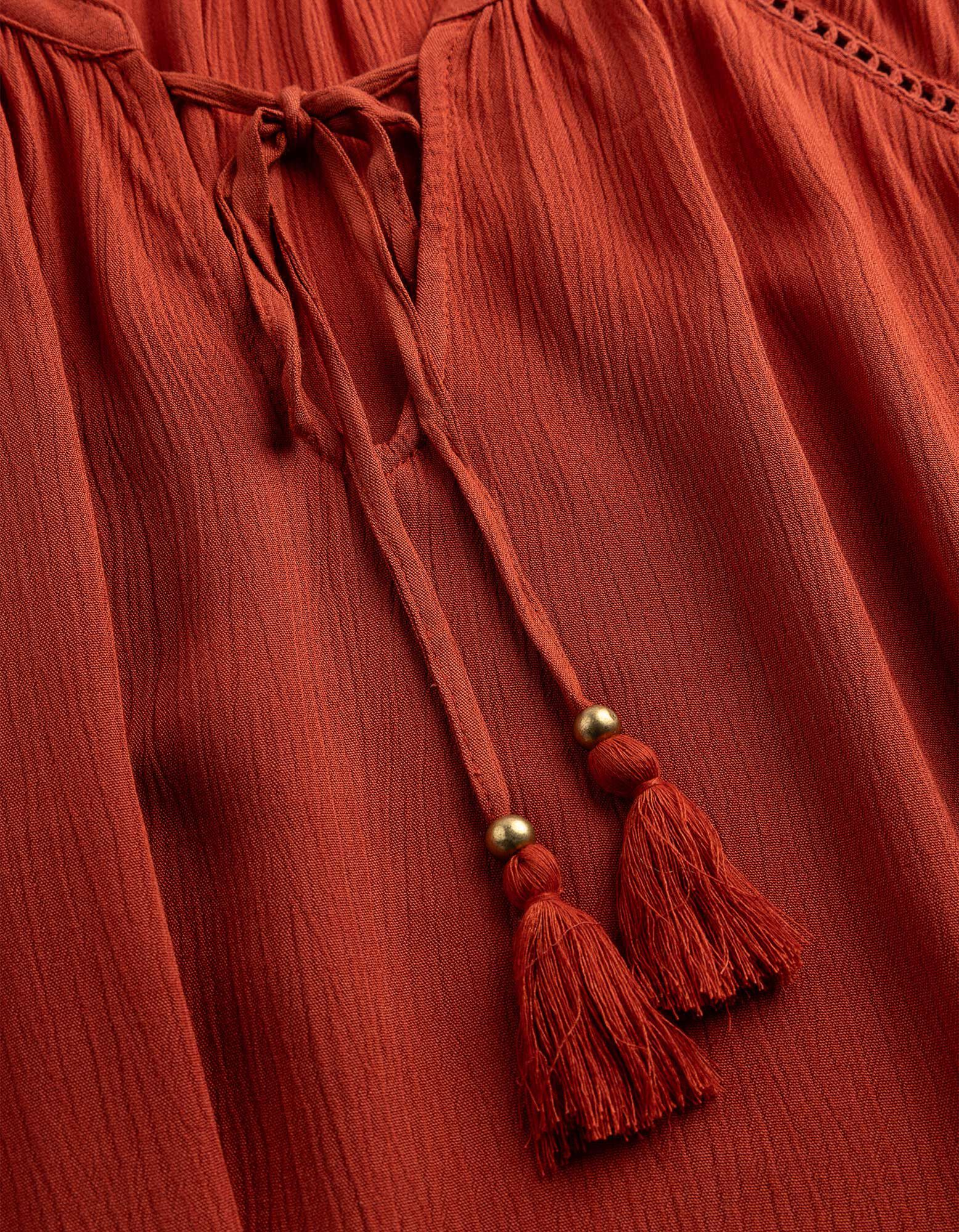 Blouse - Unicolore - rouille 