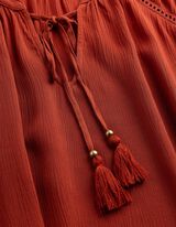 Blouse - Unicolore - rouille 