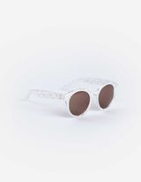 Sonnenbrille - rund - weiß