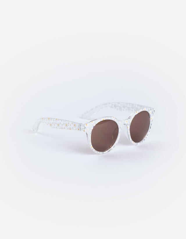 Sonnenbrille - rund - weiß