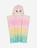Badeponcho - Allover-Muster - rosa