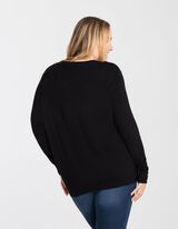 Pulover - Amestec viscoză - Negru