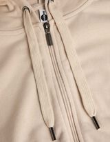 Sweatvest - Capuchon met tunnelkoord - beige
