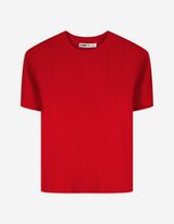 Gebreid overhemd - Geribde structuur - donkerrood