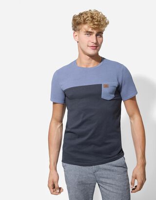 T-Shirt - Brusttasche - dunkelgrau