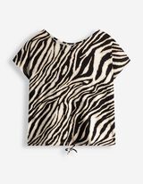 T-Shirt - Florales Muster - beige