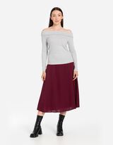 Sukňa &aacute;čkov&eacute;ho strihu - Sat&eacute;n - tmavocervena