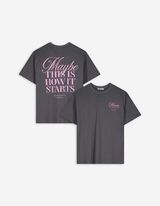 T-Shirt - Rückenprint - hellgrau