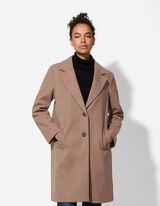 Manteau - Aspect laine - Brun