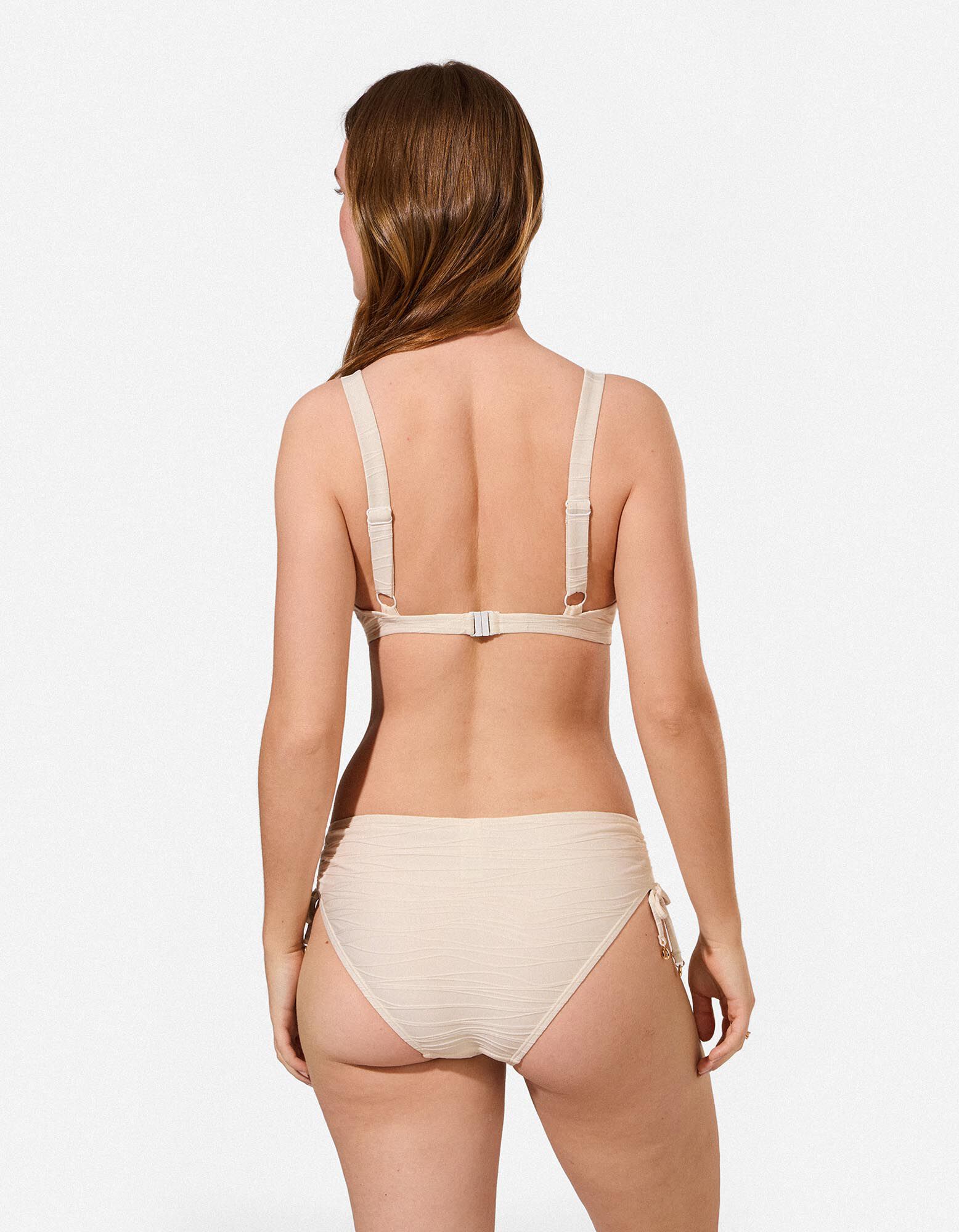 Haut de bikini - Mati&egrave;re structur&eacute;e - beige
