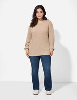 Pullover - Spitzenbesatz - beige