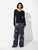 Pletený sveter - Jednofarebný - tmavomodra