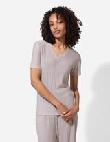 T-shirt - Plooien - beige