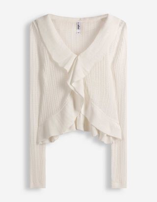 Cardigan - Pointelle - bianco