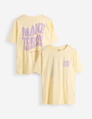 T-Shirt - R&uuml;ckenprint - Hellgelb