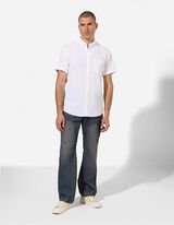 Hemd - Leinen-Mix - wei&szlig;