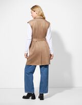 Gilet - Imitazione di camoscio - marrone