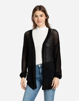 Kardig&aacute;n - Perforovan&yacute; &uacute;plet - cierna