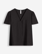 Blusenshirt - einfarbig - schwarz