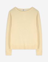 Strickpullover - Rundhals-Ausschnitt - hellgelb