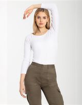 Majica dugih rukava - Rastegljivo - bela