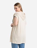 Ilgas kardiganas - Viskozės mišinys - smelio spalvos