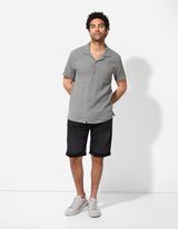 Short en jean - Revers cousus au bas des jambes - Noir