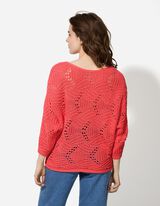 Pleteni pulover - &Scaron;i&scaron;mi&scaron; rukavi - svetlo-crvena