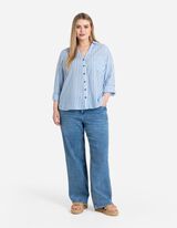 bluzka koszulowa - bawełna - niebieski