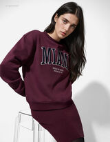 Fustă - Amestec viscoză - Mov inchis