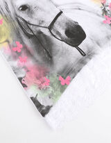 T-shirt - obszycie z koronki - bialy