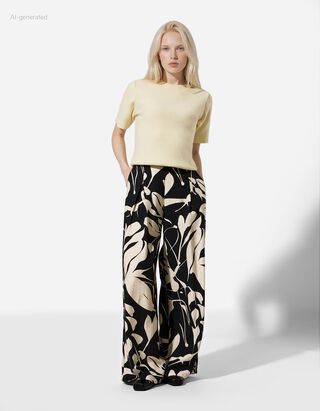 Hose - Allover-Print - schwarz