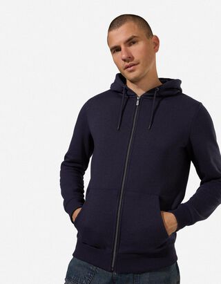 Sweatjacke - Baumwoll-Mix - dunkelblau