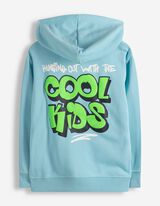 Sweatjacke - R&uuml;ckenprint - hellblau