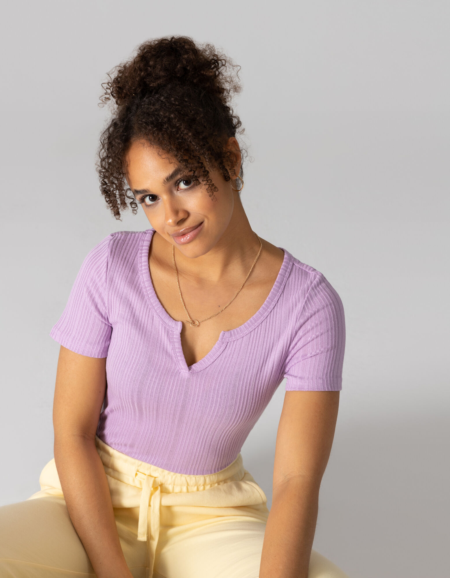 T-shirt - Teneur en viscose - Lilas