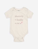 R&ouml;vid ujj&uacute; body - Feliratos nyomott minta - b&eacute;zs